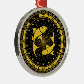 Pisces - Zodiac - Zeichen - Symbol - Horoskop Ornament Aus Metall (Rechts)