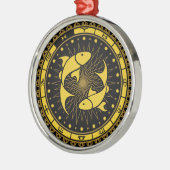 Pisces - Zodiac - Zeichen - Symbol - Horoskop Ornament Aus Metall (Links)