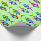 Pisces Zodiac Zeichen und Symbol Grün Geschenkpapier (Ecke)
