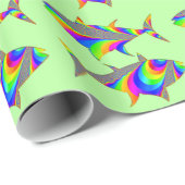 Pisces Zodiac Zeichen und Symbol Grün Geschenkpapier (Rolleneckpunkt)