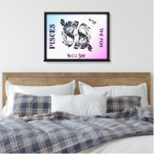 Pisces Zodiac Zeichen und Symbol Wrapped Canvas Leinwanddruck (Insitu (Schlafzimmer))
