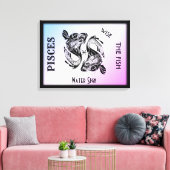 Pisces Zodiac Zeichen und Symbol Wrapped Canvas Leinwanddruck (Insitu (Wohnzimmer))