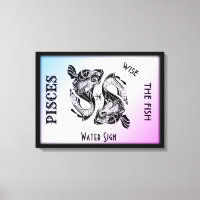 Pisces Zodiac Zeichen und Symbol Wrapped Canvas