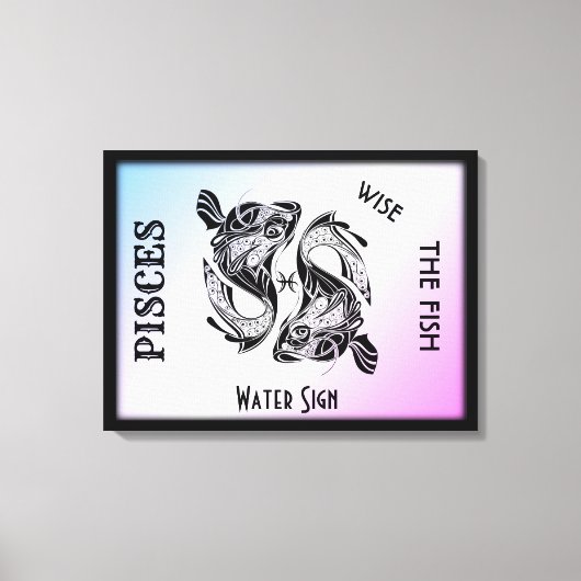 Pisces Zodiac Zeichen und Symbol Wrapped Canvas Leinwanddruck (Vorderseite)