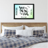 Pisces Zodiac Zeichen und Symbol Wrapped Canvas Leinwanddruck (Insitu (Schlafzimmer))