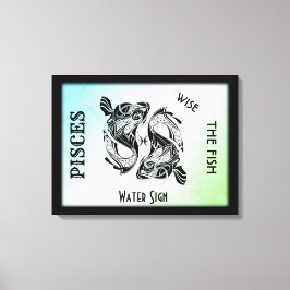 Pisces Zodiac Zeichen und Symbol Wrapped Canvas Leinwanddruck