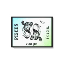 Pisces Zodiac Zeichen und Symbol Wrapped Canvas
