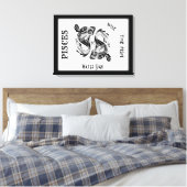 Pisces Zodiac Zeichen und Symbol Wrapped Canvas Leinwanddruck (Insitu (Schlafzimmer))