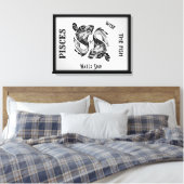 Pisces Zodiac Zeichen und Symbol Wrapped Canvas Leinwanddruck (Insitu (Schlafzimmer))
