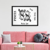 Pisces Zodiac Zeichen und Symbol Wrapped Canvas Leinwanddruck (Insitu (Wohnzimmer))