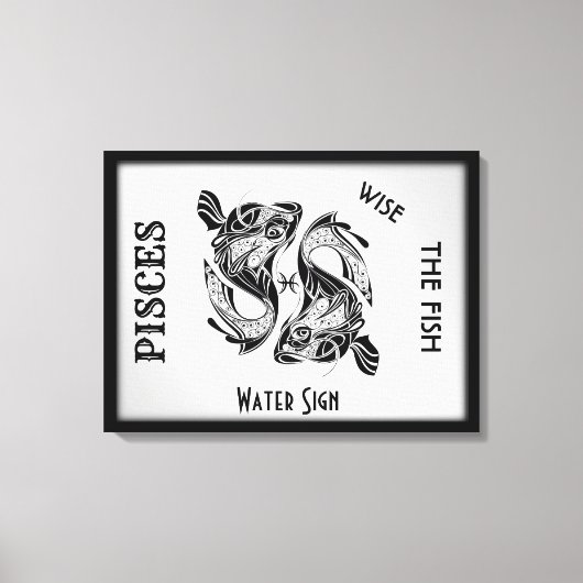 Pisces Zodiac Zeichen und Symbol Wrapped Canvas Leinwanddruck (Vorderseite)