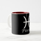 "Pisces" Zodiac-Zeichen Zweifarbige Tasse (Vorderseite Links)