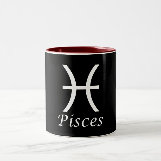 "Pisces" Zodiac-Zeichen Zweifarbige Tasse (Mittel)