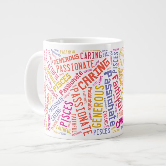 Pisces Zodiac-Zeichenmuster Jumbo-Tasse (Vorderseite Links)