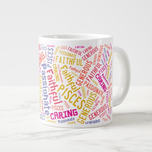 Pisces Zodiac-Zeichenmuster Jumbo-Tasse (Vorderseite Rechts)