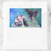 Pisces - Zwei Meerjungfrauen schwimmen in einer Sc Rechteckiger Aufkleber (Tasche)