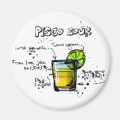 Pisco Sour Cocktail Rezept Magnet (Vorne)