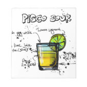 Pisco Sour Cocktail Rezept Notizblock (Vorderseite)