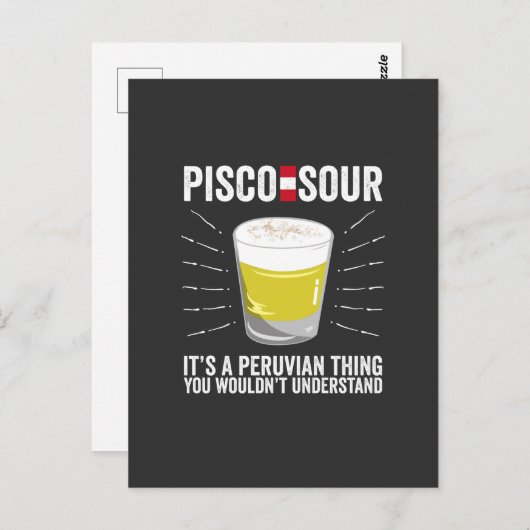 Pisco Sour Es ist ein peruanisches Ding, das man n Postkarte (Vorne/Hinten)