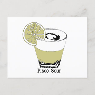 Pisco Sour Illustration Postkarte