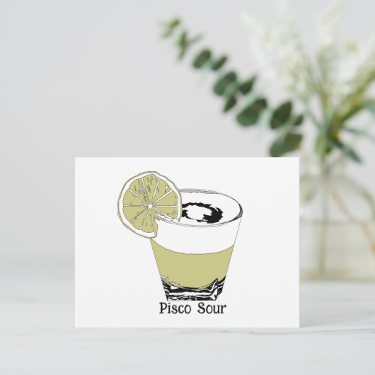 Pisco Sour Illustration Postkarte (Stehend Vorderseite)