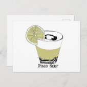 Pisco Sour Illustration Postkarte (Vorne/Hinten)