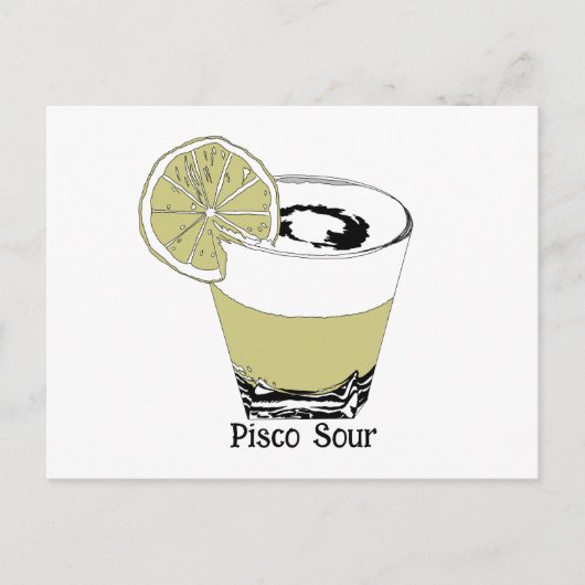 Pisco Sour Illustration Postkarte (Vorderseite)