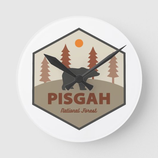 Pisgah National Forest Bear Runde Wanduhr (Vorderseite)