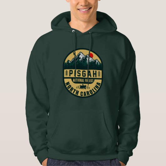Pisgah National Forest NC Retro Sunset Souvenirs Hoodie (Vorderseite)