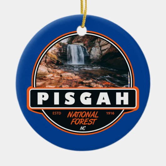 Pisgah National Forest North Carolina Emblem Keramik Ornament (Vorne)