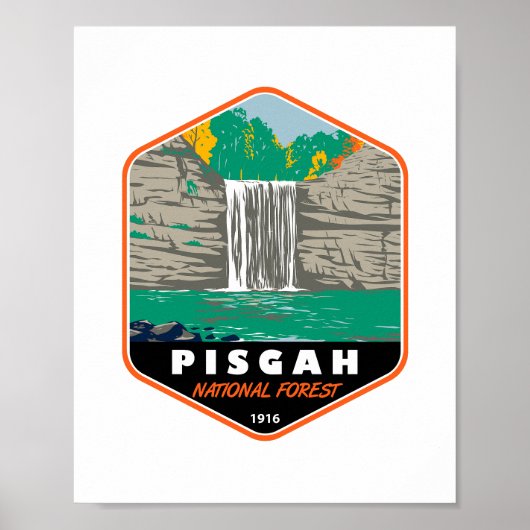 Pisgah National Forest North Carolina Emblem Poster (Vorne)