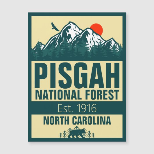 Pisgah National Forest North Carolina - Retro Magnetkarte (Vorderseite)