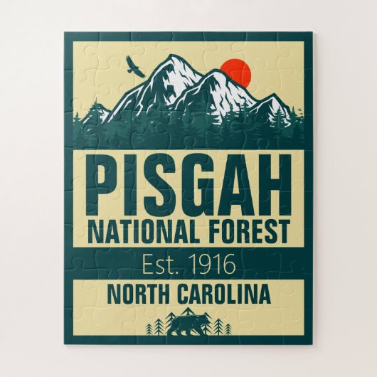 Pisgah National Forest North Carolina - Retro Puzzle (Vertikal)