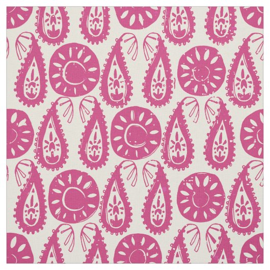 Pisley Block Rosa Elfenbein Stoff (Muster)