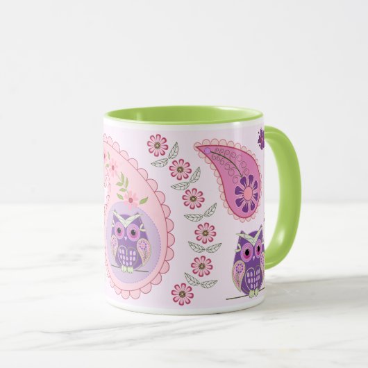 Pisley, Blume, Eulen und Schmetterlinge Tasse (VorderseiteRechts)