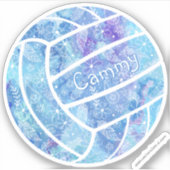 Pisley Doodle blauer Volleyball Aufkleber (Vorderseite)