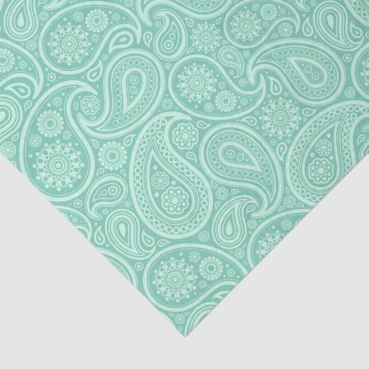 Pisley-Muster in mintengrünen Tönen Seidenpapier (Ausschnitt)