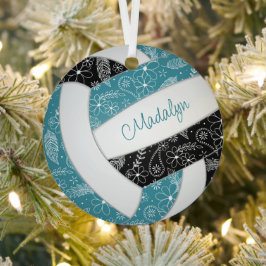 Pislies Federn aquamarine schwarze Volleyball Ornament Aus Metall