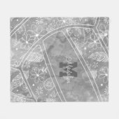 Pislies Federn Blume Muster grau Volleyball Fleecedecke (Vorderseite (Horizontal))