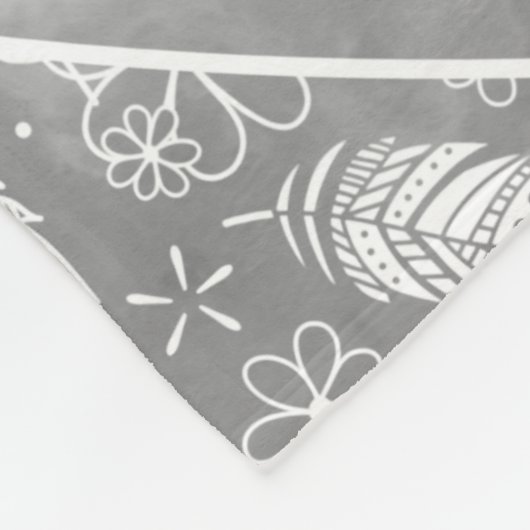 Pislies Federn Blume Muster grau Volleyball Fleecedecke (Ecke)