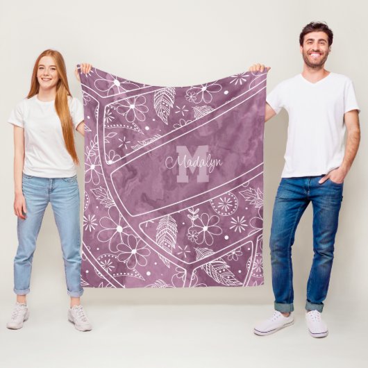 Pislies Federn Blume Muster Pflaumenvolleyball Fleecedecke (Beispiel)