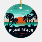 Pismo Beach California Retro Sunset Souvenirs 80er Keramik Ornament (Vorne)