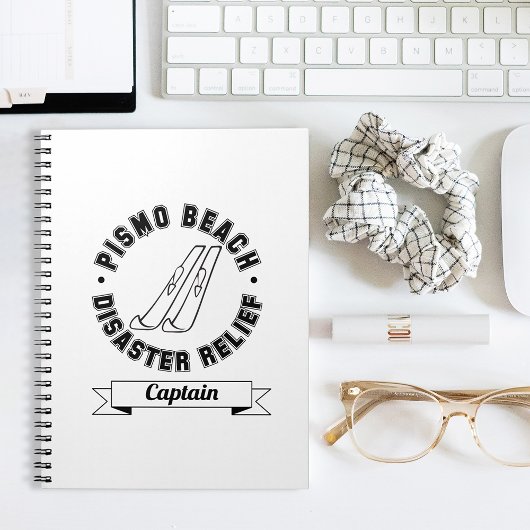 Pismo Beach Desaster Relief Captain Notebook Notizblock