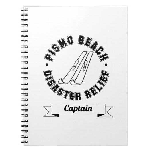 Pismo Beach Desaster Relief Captain Notebook Notizblock (Vorderseite)