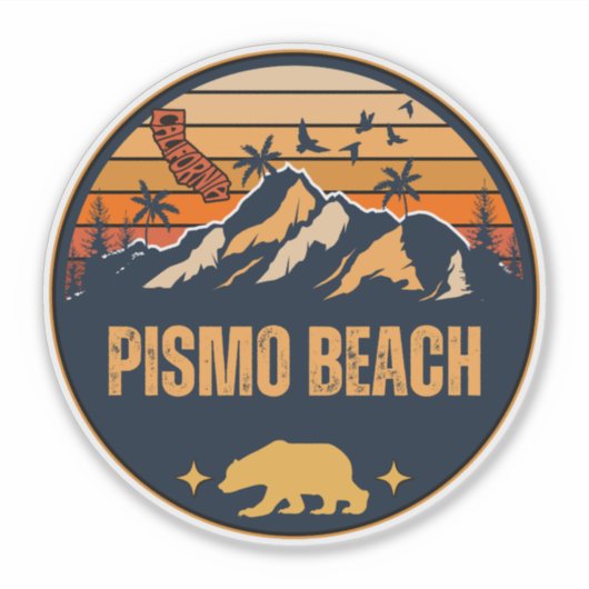 Pismo Beach, Kalifornien Aufkleber (Vorderseite)