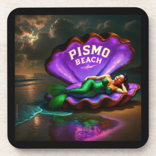 PISMO BEACH MEERJUNGFER. SERIE 1 NUMMER 6. GETRÄNKEUNTERSETZER