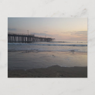 Pismo Beach Pier bei Sonnenuntergang Postkarte
