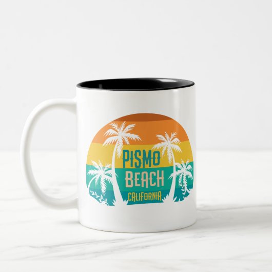 Pismo Beach Retro Zweifarbige Tasse (Links)