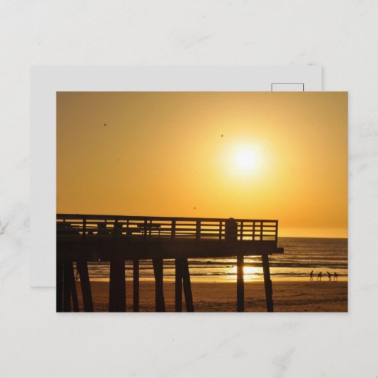 Pismo Pier in der Sonne Postkarte (Vorne/Hinten)
