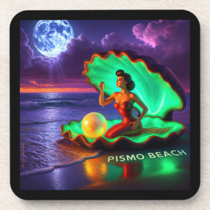PISMO STRAND MERMAID. SERIE 1 NUMMER 3. GETRÄNKEUNTERSETZER
